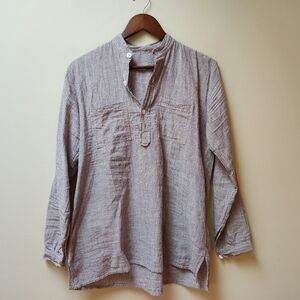 Stripe Cotton Linen Blouse